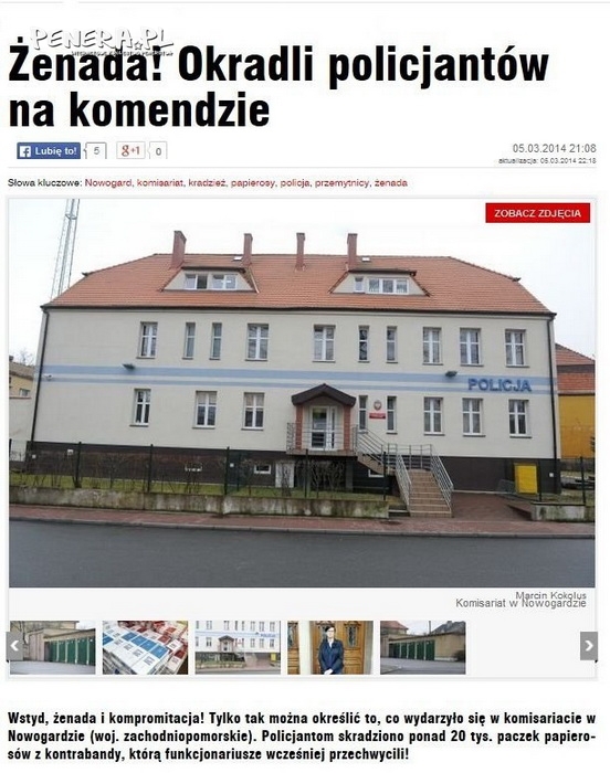 Okradli policjantów na komendzie