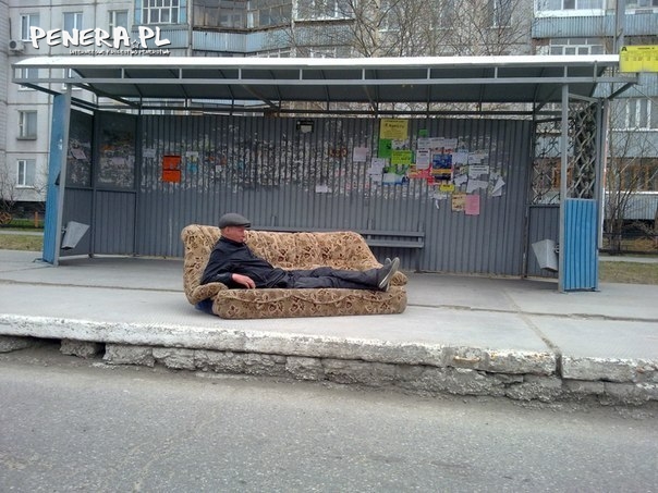 Rosyjskie wygody na przystankach autobusowych