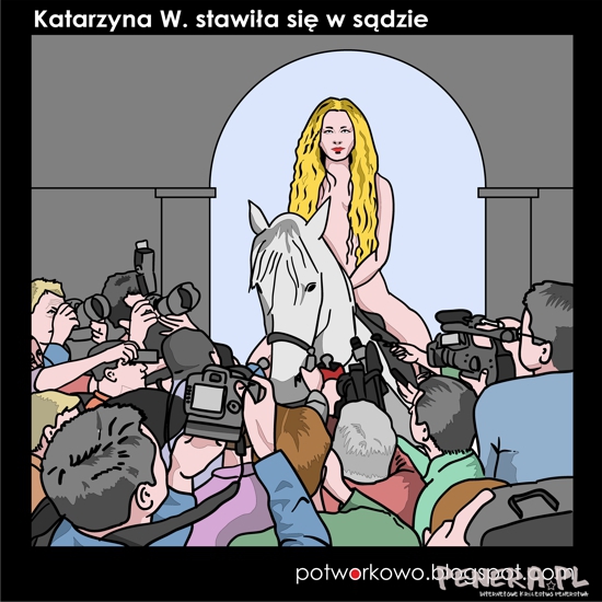 Katarzyna W. stawiła się w sądzie na koniu