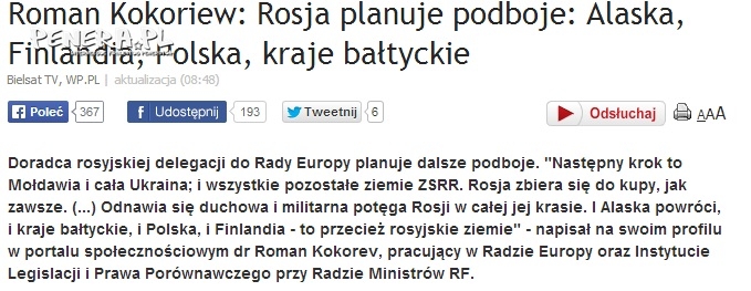 Ruskie nie mają zamiaru zatrzymać się na Ukrainie